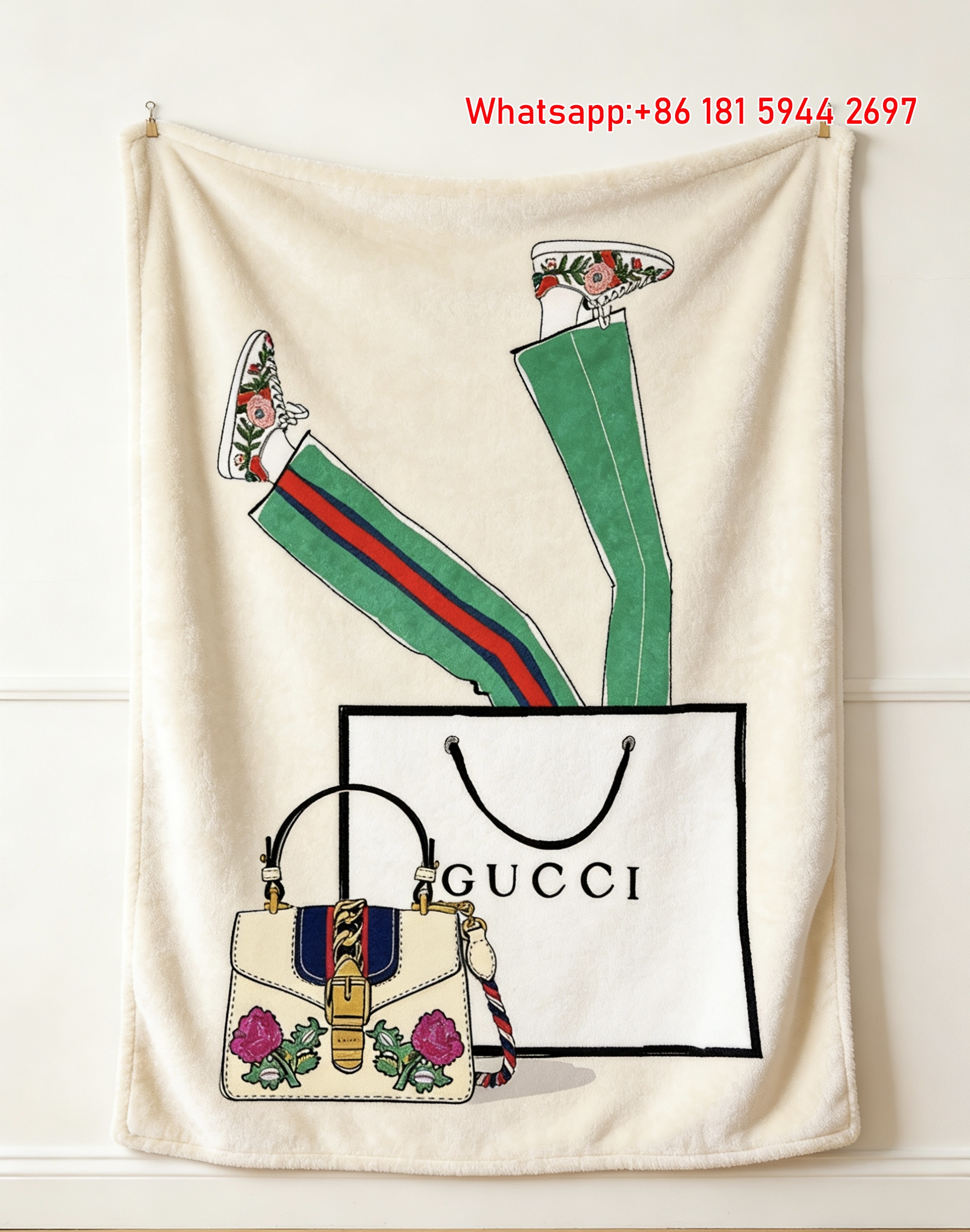 Gucci Blooms & Bags Tapestry Throw Blankets IMG_2939